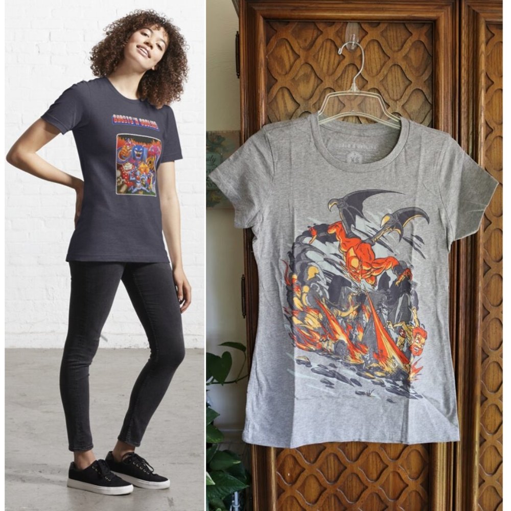 3/$15 Ghosts n Goblins Firebranded Graphic Tee NWT!  - Gray, Size XS